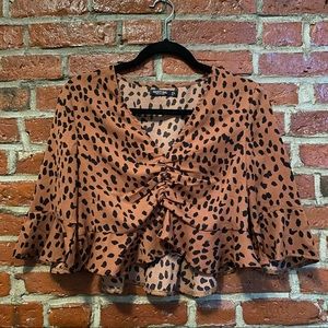 Nasty Gal “Meow Look Here Cheetah Top” size 6